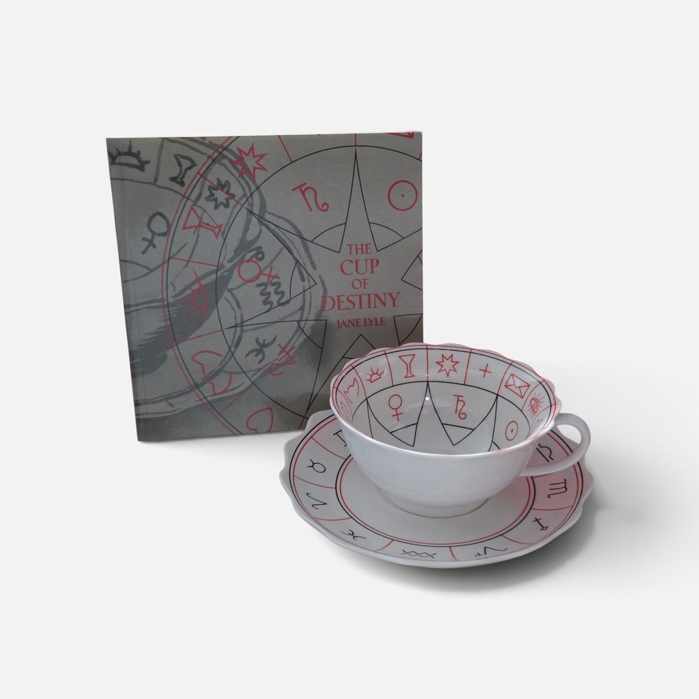 The Cup of Destiny Jane Lyle Fortune Telling Tea Leaf Reading Cup Saucer Kit